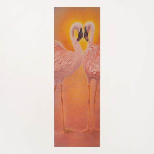 Zwei Flamingos in Liebe Yogamatte (Vorderseite)