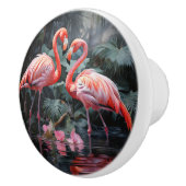 Zwei Flamingos Keramikknauf (Rechts)