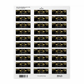 Zwei Flamingos Liebe Black & Gold Hochzeitsmarken (Vorne)