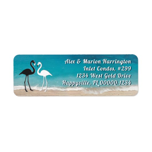 Zwei Flamingos Ocean Address Labels (Vorne)