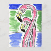 Zwei Flamingos Postkarte (Vorderseite)