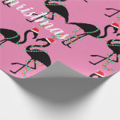 Zwei Flamingos Weihnachten  Geschenkpapier (Ecke)