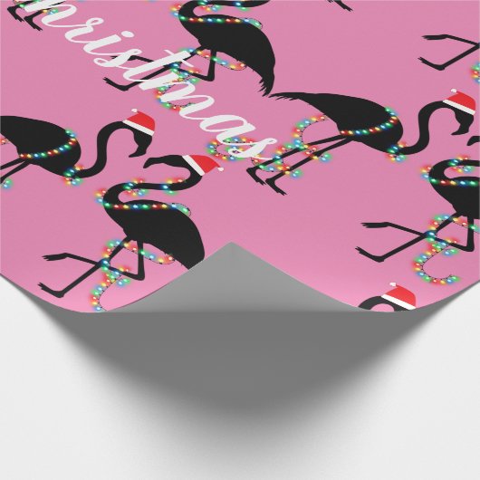 Zwei Flamingos Weihnachten  Geschenkpapier (Ecke)