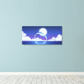 Zwei Flaschennosen-Delphine springen aus dem Wasse Leinwanddruck (Insitu (Holzboden))