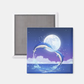 Zwei Flaschennosen-Delphine springen aus dem Wasse Magnet (Vorderseite/Rückseite)