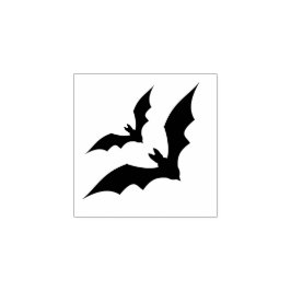 Zwei fliegende Fledermäuse Solid Black Halloween Gummistempel
