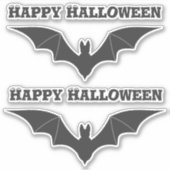 Zwei fliegende Fledermäuse Solid Black Halloween S Aufkleber (Vorderseite)