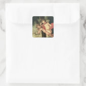 Zwei fliegende Hubs, die die Krone von Thorns halt Quadratischer Aufkleber (Tasche)