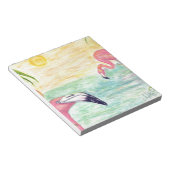 Zwei Florida Flamingos Wasserfarben Kunst und Kult Notizblock (angewinkelt)