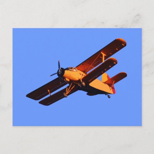 Zwei Flügel Flugzeug, altes Flugzeug fliegen Postkarte (Vorderseite)