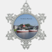 Zwei Flüsse, Schneeflocken von Wisconsin oder Kuge Schneeflocken Zinn-Ornament (Vorderseite)