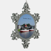 Zwei Flüsse, Schneeflocken von Wisconsin oder Kuge Zinn-Ornament (Links)