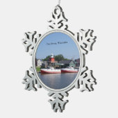 Zwei Flüsse, Schneeflocken von Wisconsin oder Kuge Zinn-Ornament (Rechts)