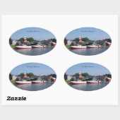 Zwei Flüsse, Wisconsin-Aufkleber Ovaler Aufkleber (Blatt)