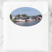 Zwei Flüsse, Wisconsin-Aufkleber Ovaler Aufkleber (Tasche)