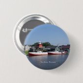 Zwei Flüsse, Wisconsin-Taste Button (Vorne & Hinten)