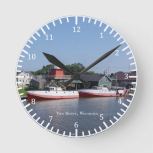 Zwei Flüsse, Wisconsin-Uhr Runde Wanduhr
