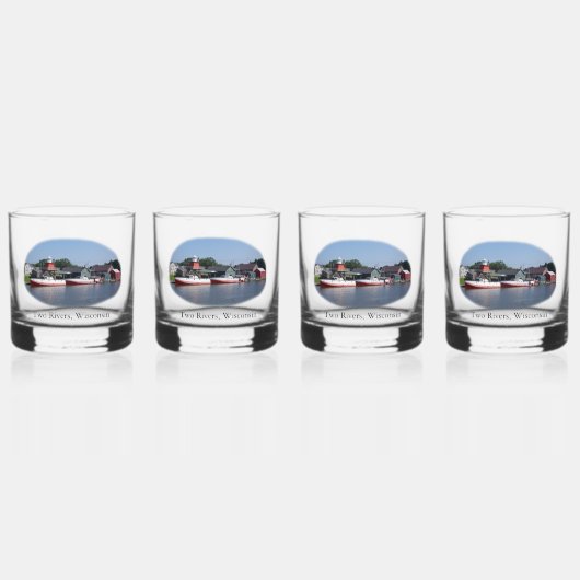 Zwei Flüsse, Wisconsin Whiskyglas (Vorderseite)