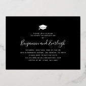 Zwei Foto Abschluss Real Gold Foil Einladung (Rückseite)