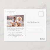 Zwei Foto Arch Navy Blue Save the Date Postkarte (Rückseite)