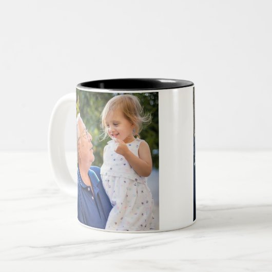 Zwei Foto beidseitig erstellen Sie Ihr eigenes Fot Zweifarbige Tasse (Vorderseite Links)