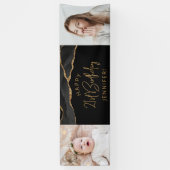 Zwei Foto Black Gold Agate 21. Geburtstag Banner (Vertikal)