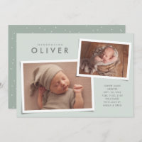 Zwei Foto Collage einfache Art grüne Geburt