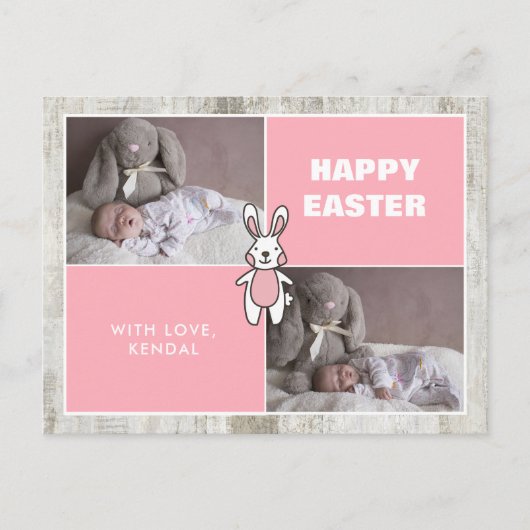 Zwei Foto Collage Osterpostkarte Postkarte (Vorderseite)