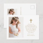 Zwei Foto Cross Erste Kommune Vielen Dank Postkarte (Vorne/Hinten)