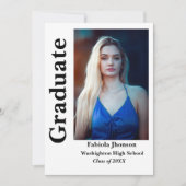 Zwei Foto des Absolventen Schwarz-Weiß-Drehbuch Einladung (Vorderseite)