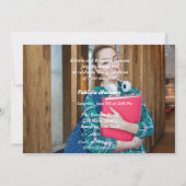 Zwei Foto des Absolventen Schwarz-Weiß-Drehbuch Einladung (Rückseite)