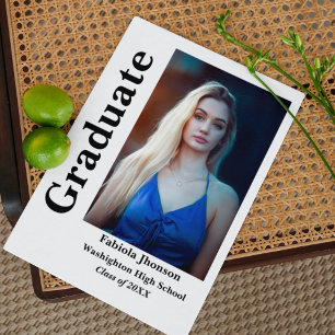 Zwei Foto des Absolventen Schwarz-Weiß-Drehbuch Einladung