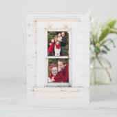 Zwei Foto Farmhouse Barfenster Weihnachtskarte Feiertagskarte (Stehend Vorderseite)