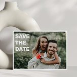 Zwei Foto fett weißer Text Overlay Einfache Hochze Save The Date<br><div class="desc">Zwei Foto fett weißer Text Overlay Einfache Hochzeit Speichern Sie das Datum</div>
