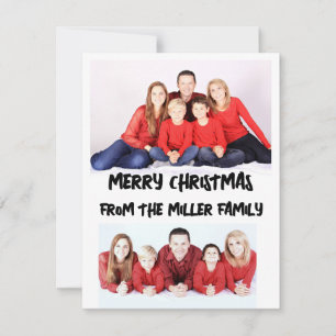 ZWEI FOTO-FLACHCHRISTMAS-KARTE FEIERTAGSKARTE