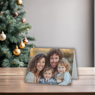 Zwei-Foto-Frohe-Weihnachten-Faltkarte Feiertagskarte