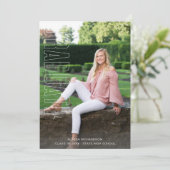 Zwei Foto Fun Type Graduate Ankündigung Black (Stehend Vorderseite)