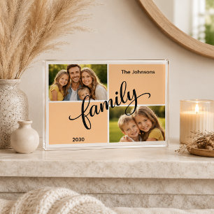 Zwei-Foto-Galerie Orange Personalisiertes Familien Fotoblock