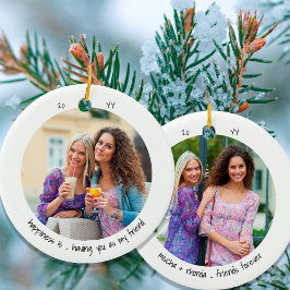 Zwei Foto Glück ist .. Friend Niedlich Minimalisti Keramik Ornament