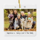 Zwei Foto Glück ist .. Niedliches Minimalistisch Keramikornament (Vorderseite)