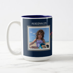 ZWEI FOTO GLÜCKLICH ERINNERUNGEN EINFACH ZU FÜLLEN ZWEIFARBIGE TASSE