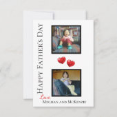 Zwei Foto glückliche Vatertag Personalisierte Kart Karte (Vorderseite)