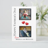 Zwei Foto glückliche Vatertag Personalisierte Kart Karte (Stehend Vorderseite)