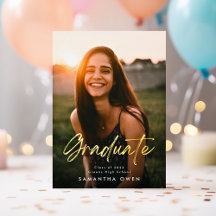 Zwei Foto Graduate Party Gold Brush Custom