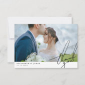 Zwei-Foto-Handschrift-Skript Hochzeit Danke (Vorderseite)