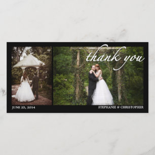 Zwei Foto Hochzeit Danke Fotokarte