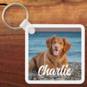 Zwei Foto Hund über Personalisierten Pet Keepake Schlüsselanhänger (Vorderseite)