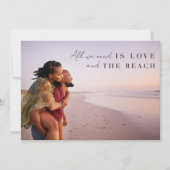Zwei Foto Liebe und die Hochzeit am Strand Save The Date (Vorderseite)