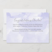 Zwei Foto Lila Background Abschluss Ankündigung (Rückseite)