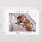 Zwei Foto Minimalistisch Moderne Skripte Hochzeit Save The Date (Vorderseite)